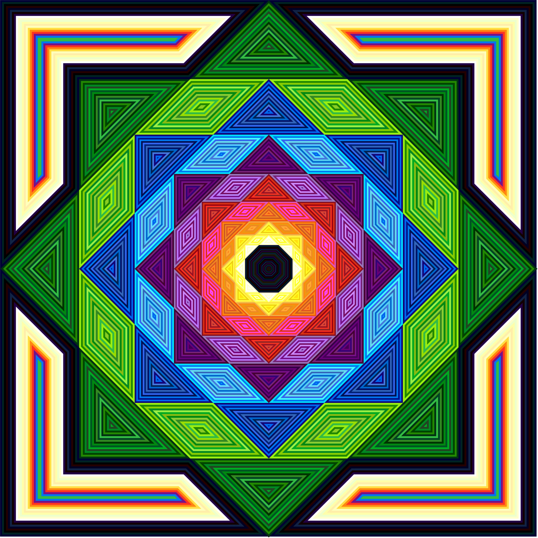 An image of digital art in a bright geometric pattern. Richard C. Elliott